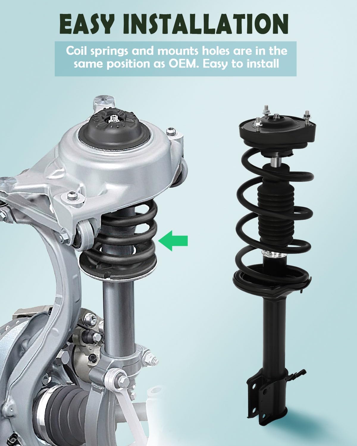 SCITOO Rear Shock Absorber Assembly Fit for 2003-2005 for Subaru Forester, Complete Shock and Strut Assembly Kit Fit for 172383 172382 2PCS