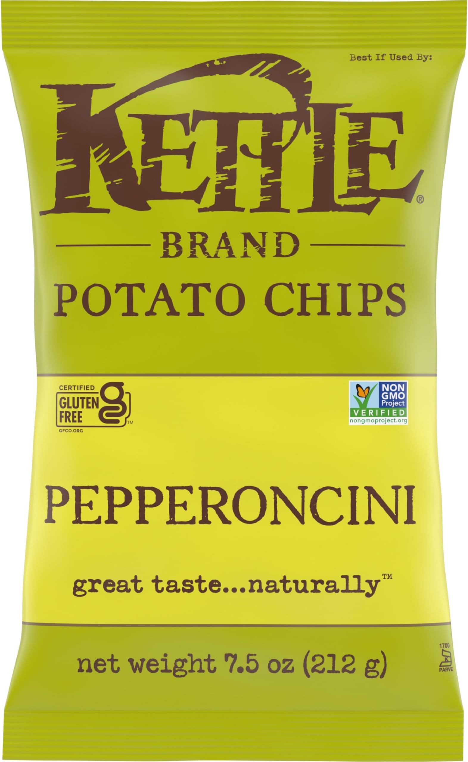 Kettle Brand Potato Chips, Pepperoncini Kettle Chips, 7.5 Oz