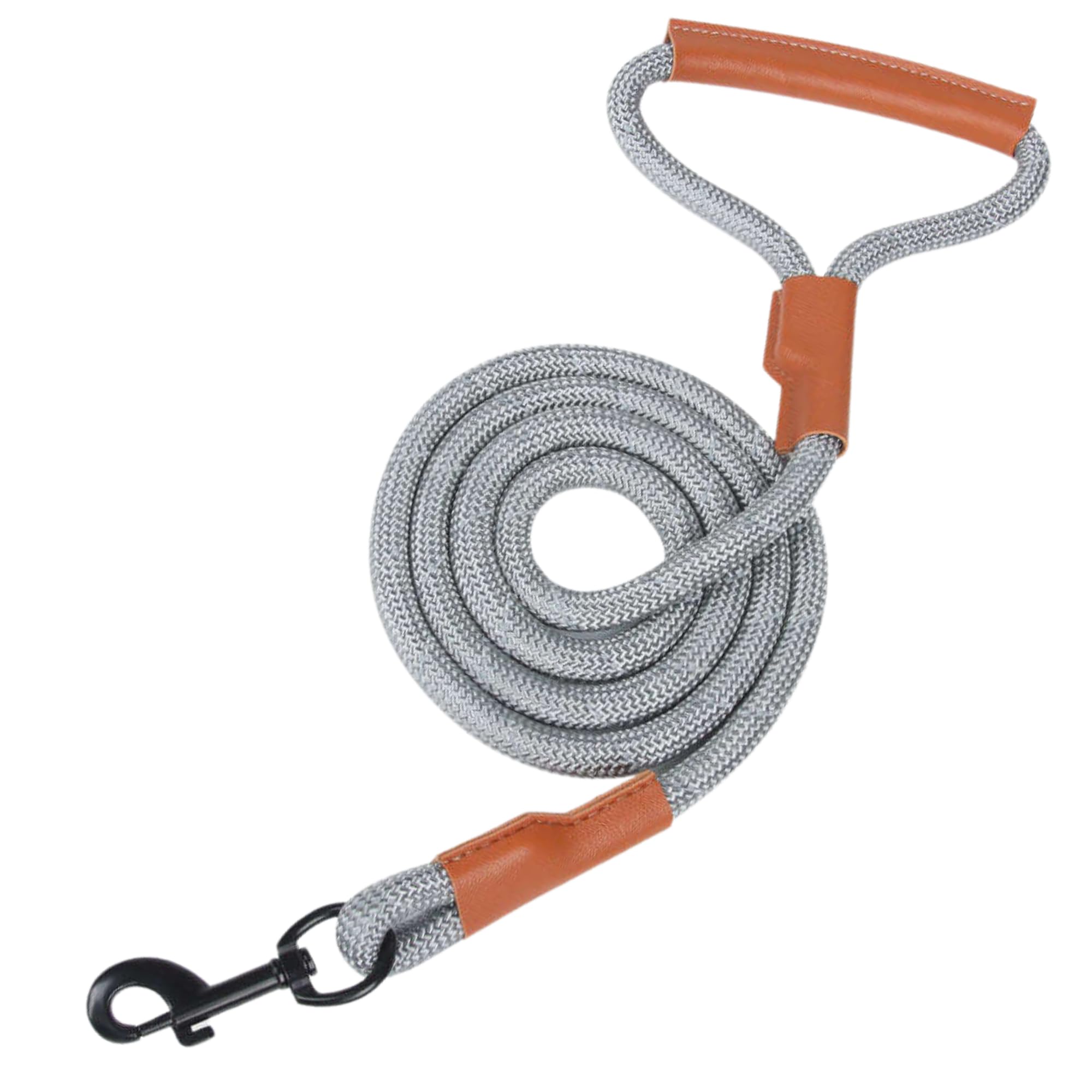 Durable Grey Dog Rope Lead - Reflective Leash for All Dog Sizes, 150 centimeters