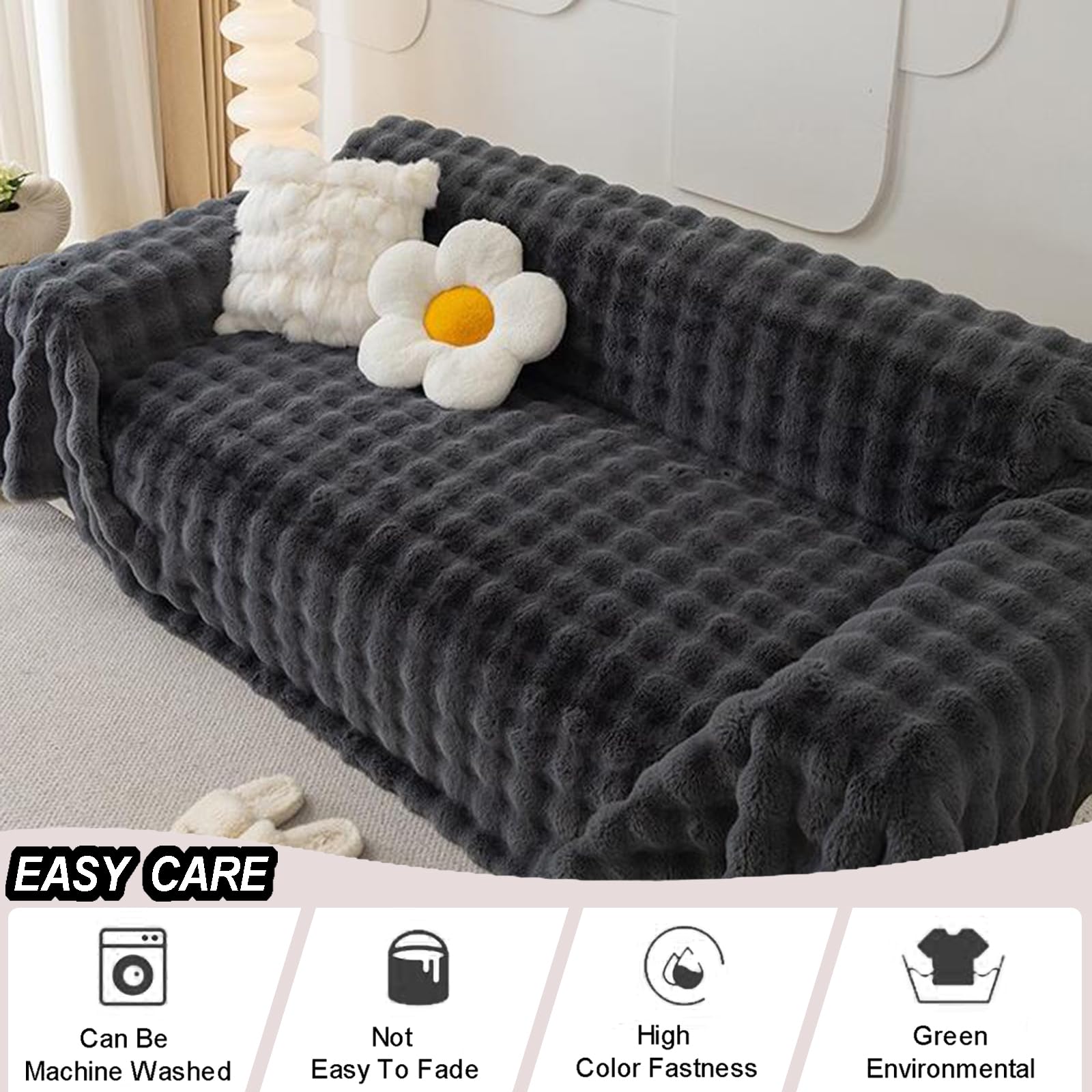 Produktbild von KCCRHIN Cord Sofabezug 1 2 3 4 Sitzer L Form Sofaüberwurfe Ecksofa Sofa Überzug Pets Dog Couch Cover Anti-Rutsch Sofaschutz Waschbar Couch Überzug Rutschfest Sofaschoner,Beige,90*240cm/35.4*94.5in