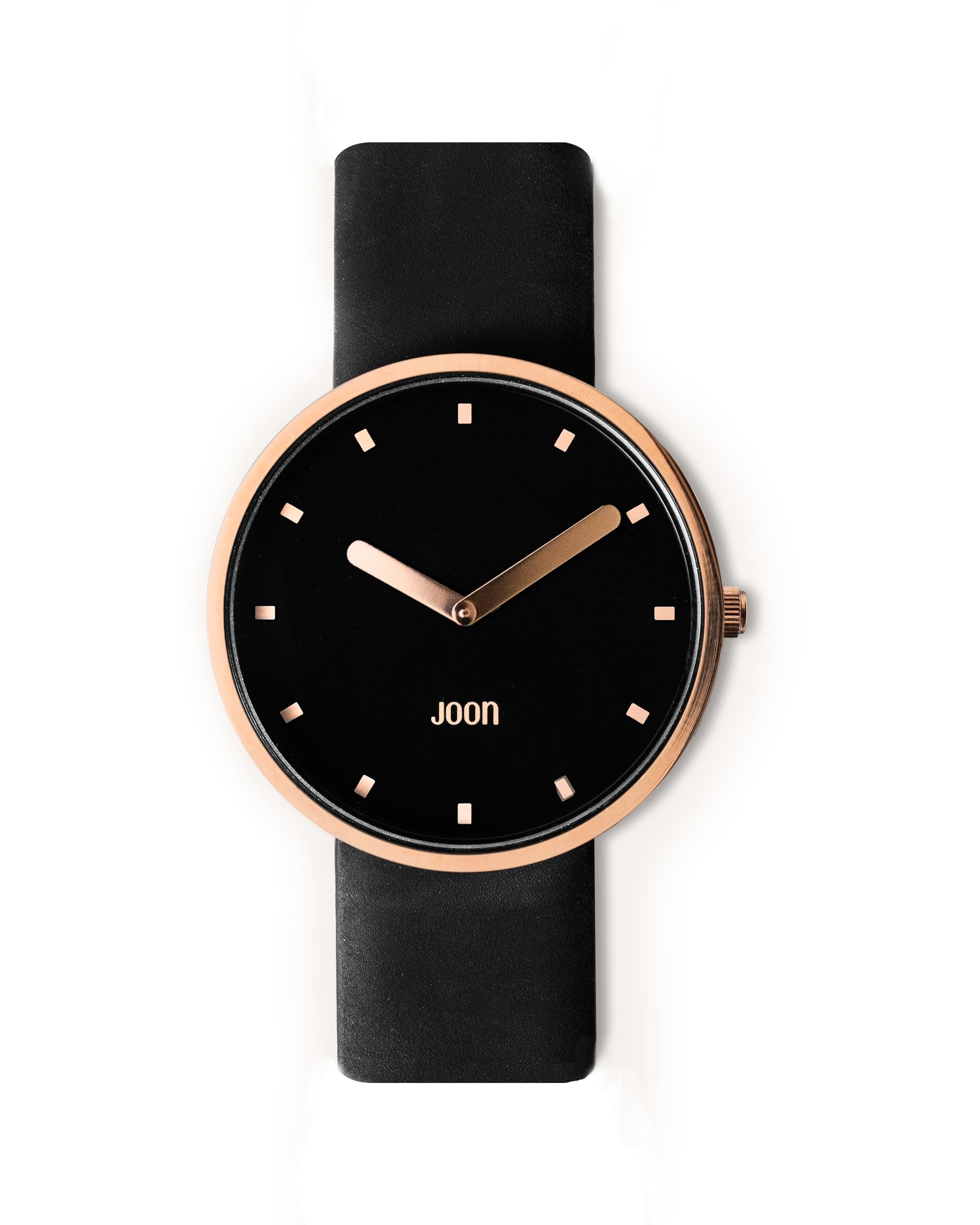 JOON Wrist Watch Bond - Rose Gold Bezel with Black Dial and Black Vegan Leather Strap, Japanese Quartz Movement, Unisex Urban Watch (B0D45QBKDN) Amazon Price History, Amazon Price Tracker