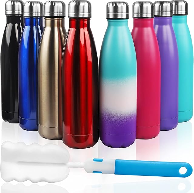 Sfee Insulated Water Bottle, 17oz Stainless Steel Water Bottles, Double Wall Vacuum Reusable Water Bottles Leak Proof BPA-FREE Sports Bottle Cup Keep Hot&Cold for Running Gym Workout Cycling Kids