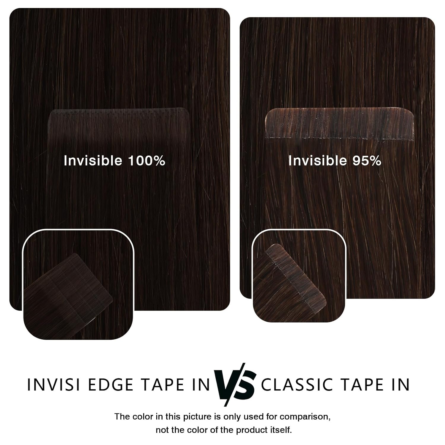 ABH AMAZINGBEAUTY HAIR Invisi Edge Tape in Hair Extensions Real Human Hair, Seamless Injected Hand-Tied Virgin Human Hair Pro Quality Tape ins 20PCS 50G/Pack, Auburn Color #30 14 Inch