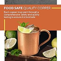 Vista 5 de Solid Copper, Tazas de Cobre para tragos Moscow Mule, 16 y 22 onzas, Cobre Puro 100 %, Tazas para Moscow Mule Auténticas, Anaranjado