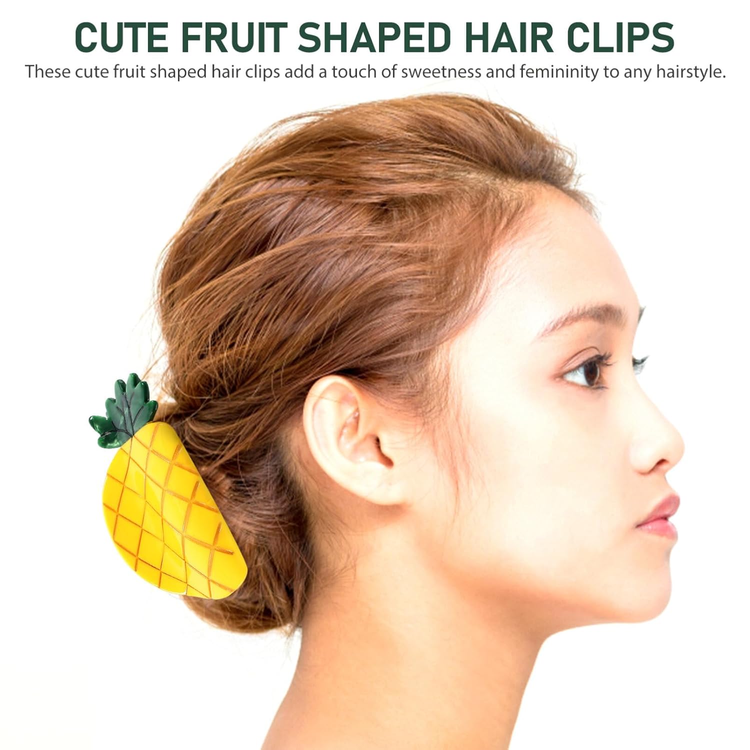 Beaupretty Small Pineapple Hair Claw Clip Lightweight Acetate Hair Accessory for Women Secure Hold Versatile Fruit Design Clip - Image 6