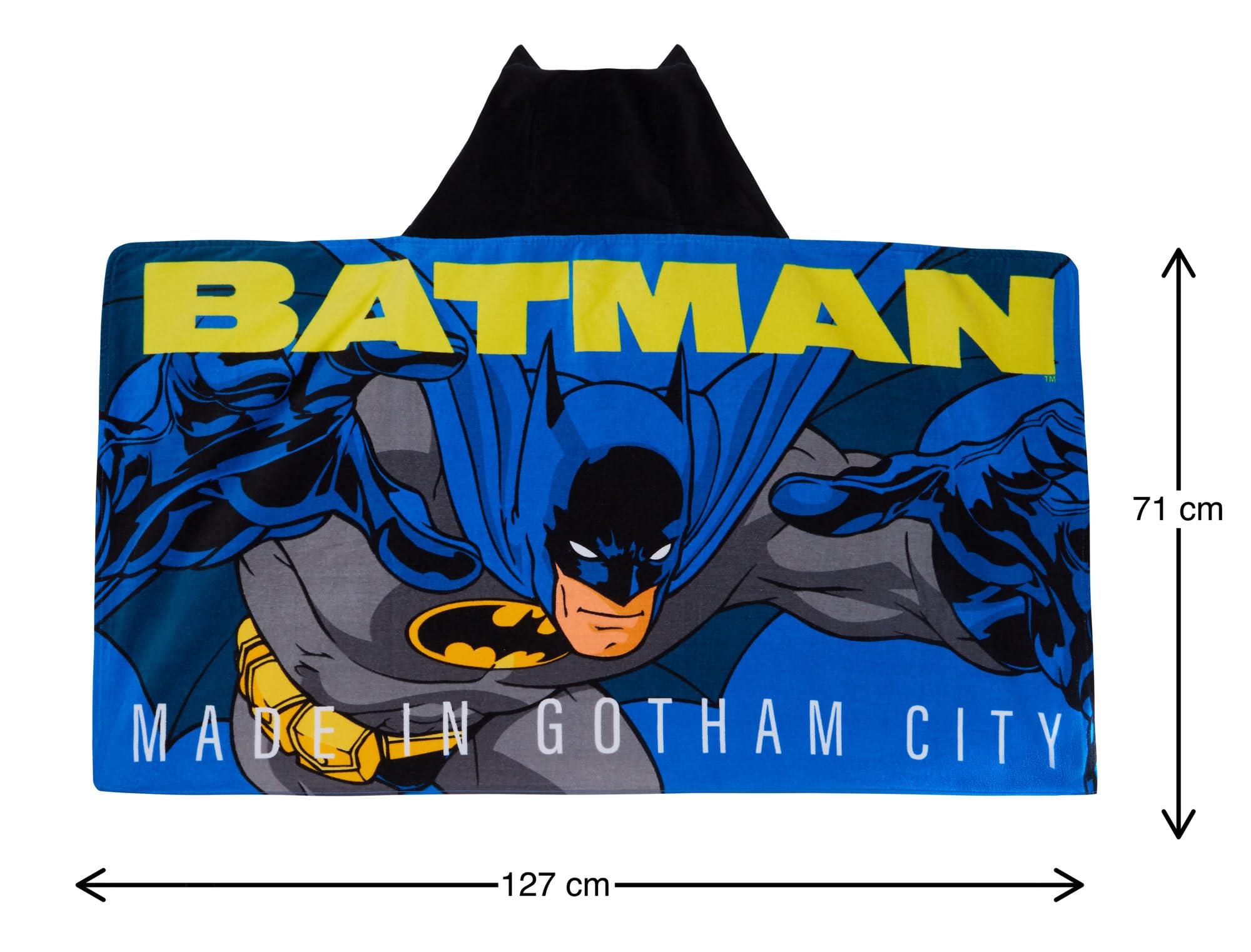 DC Comics Asciugamano con cappuccio Batman 100% cotone Poncho per bambini Asciugamano da spiaggia per ragazzi Asciugamano da bagno Copertura per nuotare Accappatoio