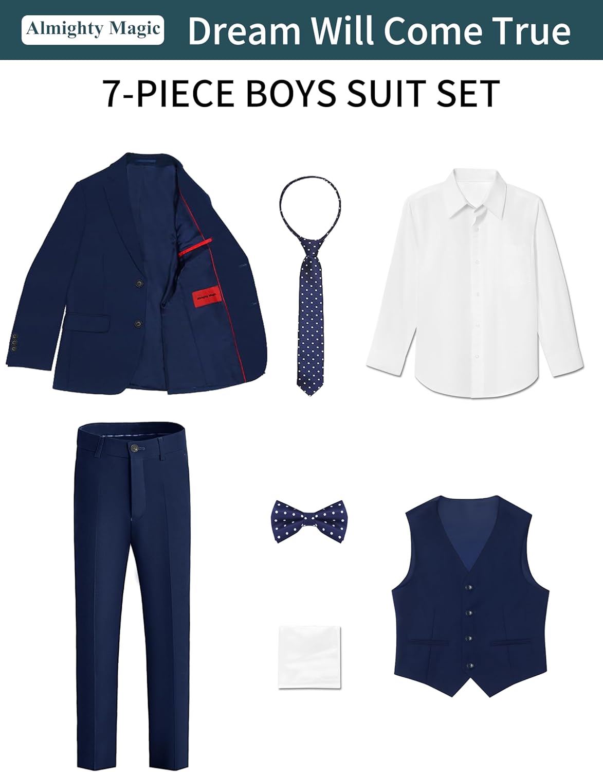 Boys Slim Fit Suits for Boys Suit Set Boy Dresswear Ring Bearer Outfit Kids Suits Boy Wedding Dress - Image 3