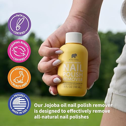 Miniatura 4 de ella+mila "Jojoba - Removedor de esmalte de uñas de soja" y "Toallitas removedoras de esmalte de soja" - Paquete de paquete