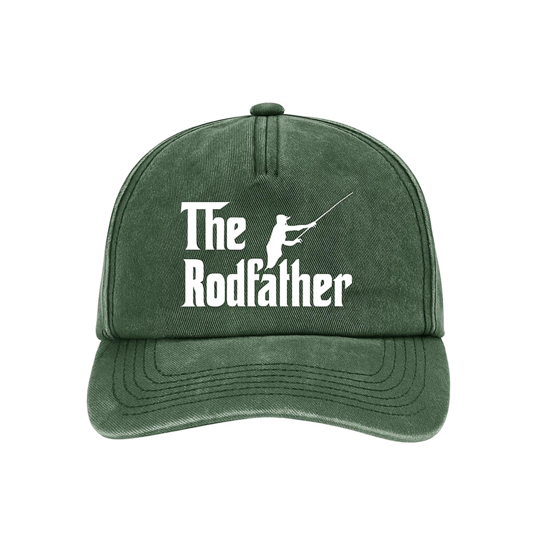 Tribal T-Shirts The Rodfather Fishing Hat for Men - Fisherman Gift (Green)
