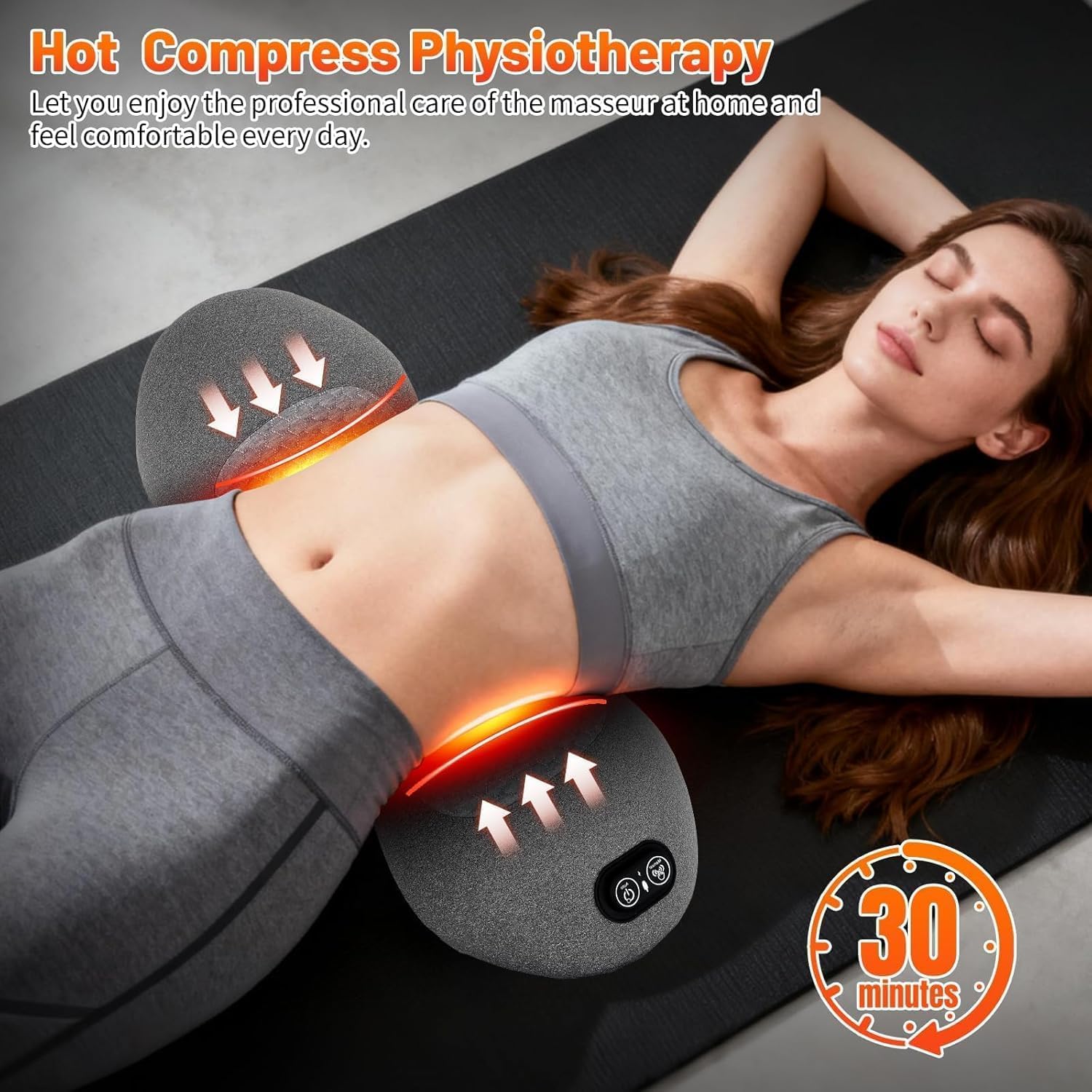 3-in-1 Rückenmassagegerät,Massagegerät Rücken mit Traction,Vibration,Wärme | Back Massager, Ergonomische Rückenstütze Rücken Massagegerä, Intelligentes Massagegerät für Büro,Zuhause,Reise