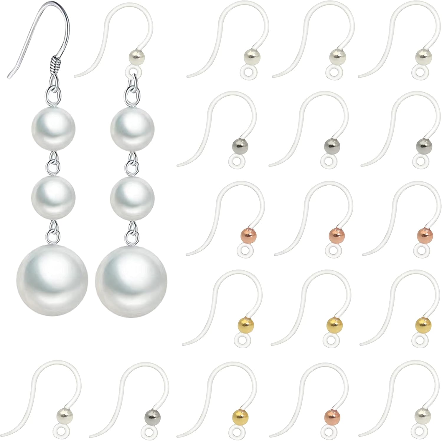 40pcs Clear Safety NonAllergenic Plastic Earring Hooks Ear