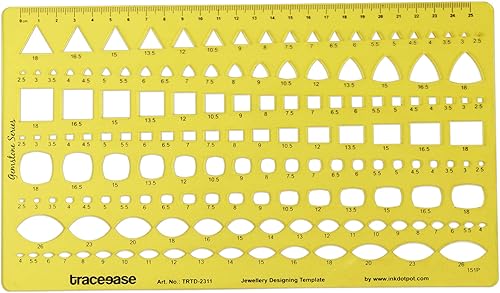 Traceease Plantillas de joyería para trillóncuadradomarquesa Guía de formas de piedras preciosas Herramientas de dibujo Plantillas de diseño de joyas