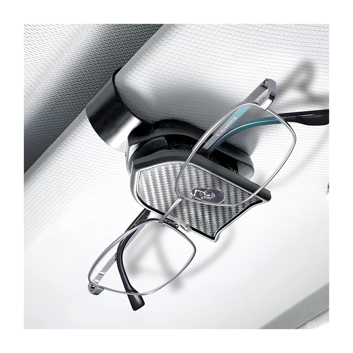 AICEL2PCS Sunglasses Holders for Car Sun Visor, Carbon Fiber Pattern Eyeglasses Clip with Strong Magnetic, Automotive Glasses Ticket Card Storage Hanger Universal for SUV Pickup Truck