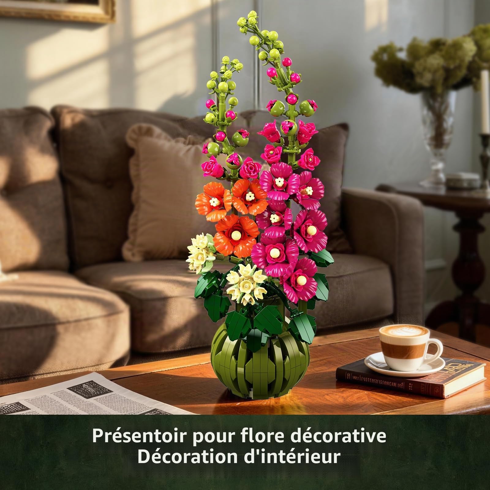 CUBIMANA Botanicals Les Fleurs de Alcea Rosea - Set de Plante Artificielle