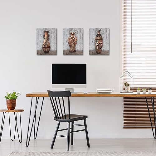 Miniatura 3 de Zlove Lienzo de jarrón africano vintage, arte de pared, tradicional tribal africano, maceta floral africana, pintura de granja para cocina, hogar,