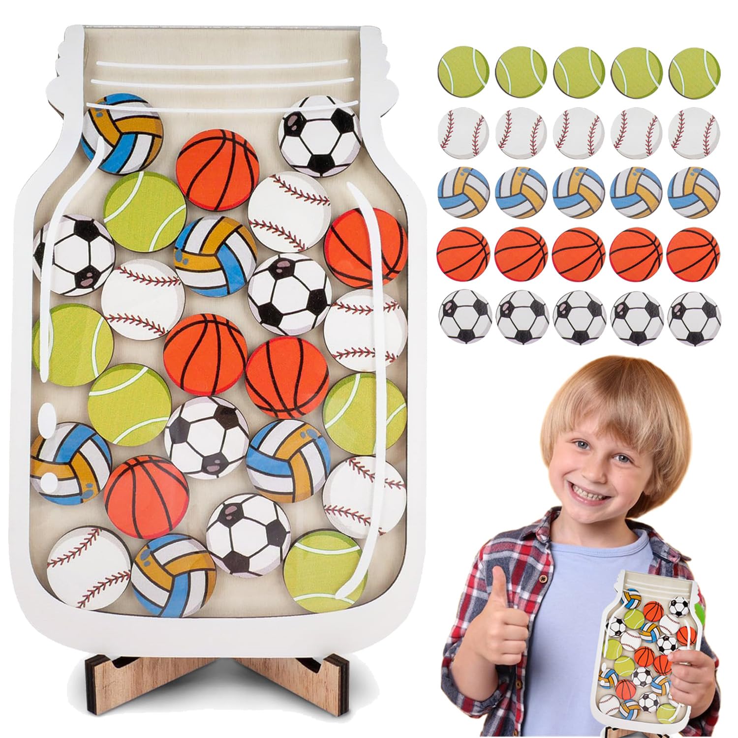 Bocal de récompenses pour enfants avec tableau d'entraînement quotidien Bocal de récompenses pour enfants avec tableau d'entraînement quotidien