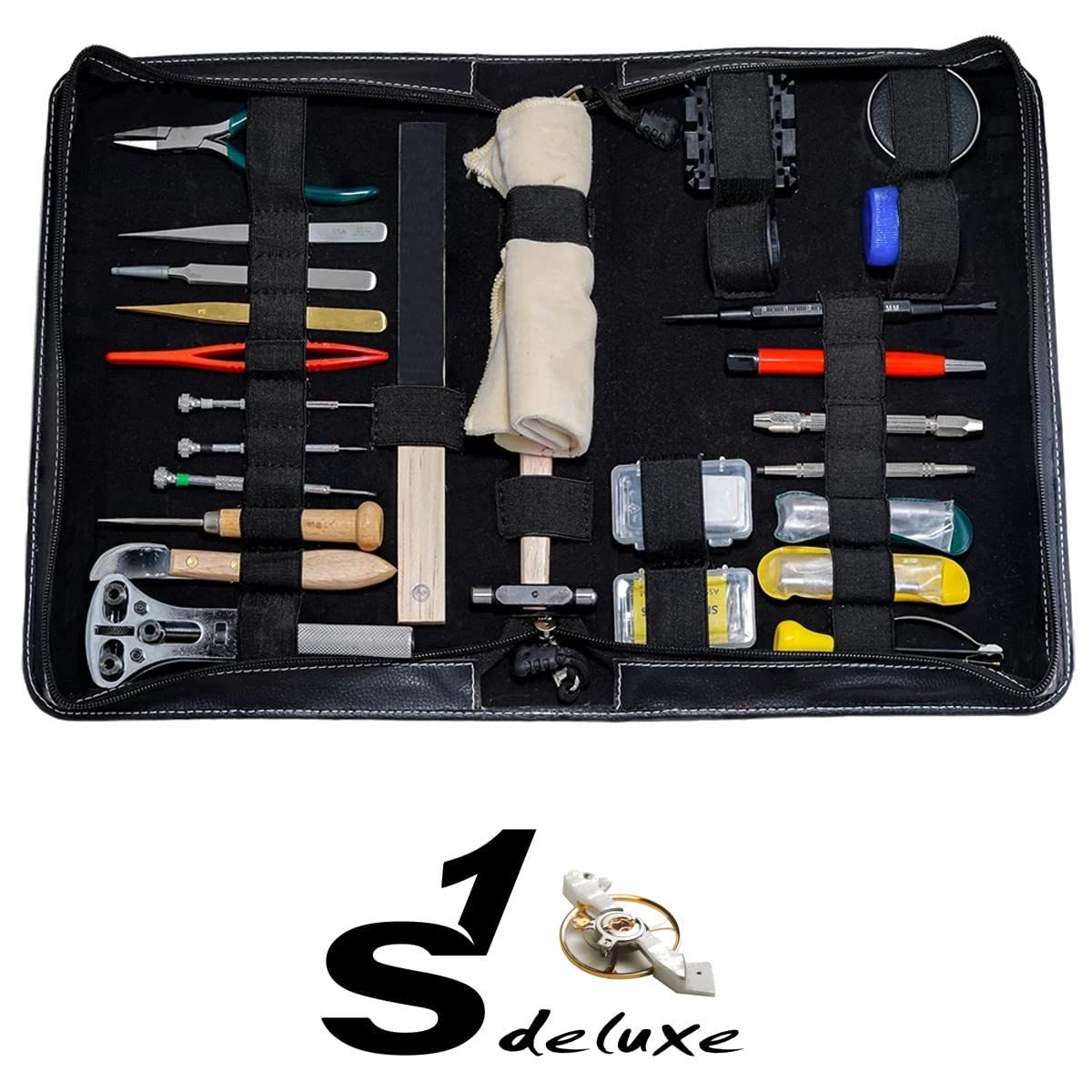 Gran kit de herramientas S1 Deluxe® PRE-LIGHT en estuche para relojero