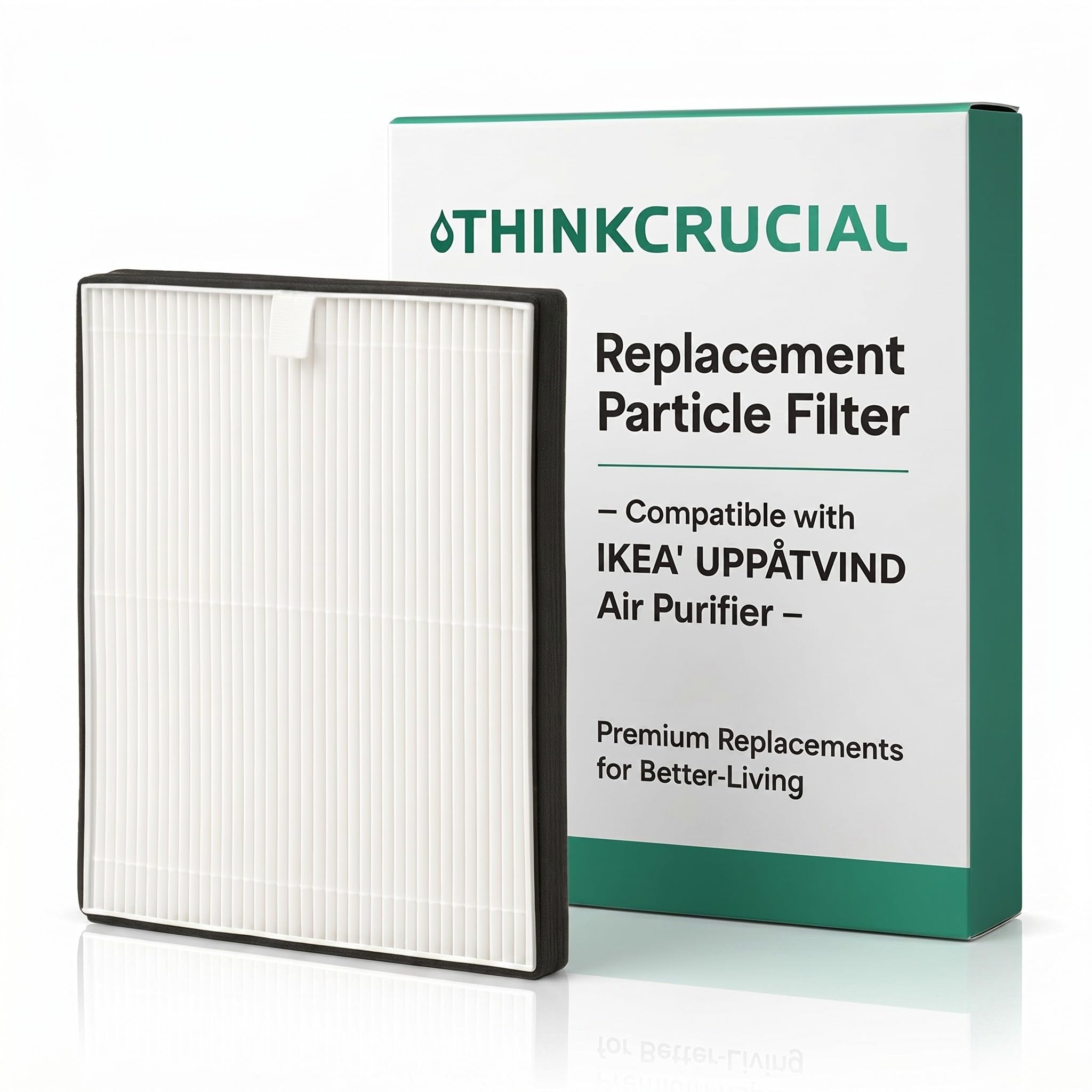 Think Crucial Replacement Particle Filter – Compatible with IKEA® UPPÅTVIND Air Purifier (Replaces Article #90551498) – High-Efficiency Fine Particle Filter