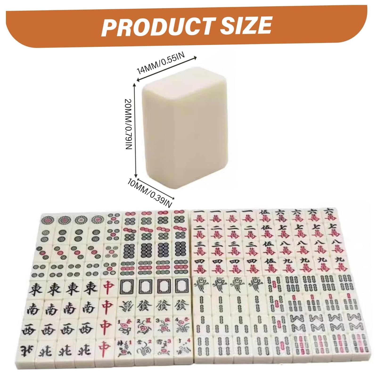 Set Mahjong cinese con 144 piastrelle, portatile e leggero, set da gioco con custodia per viaggi, campeggio, riunioni di famiglia e feste con amici