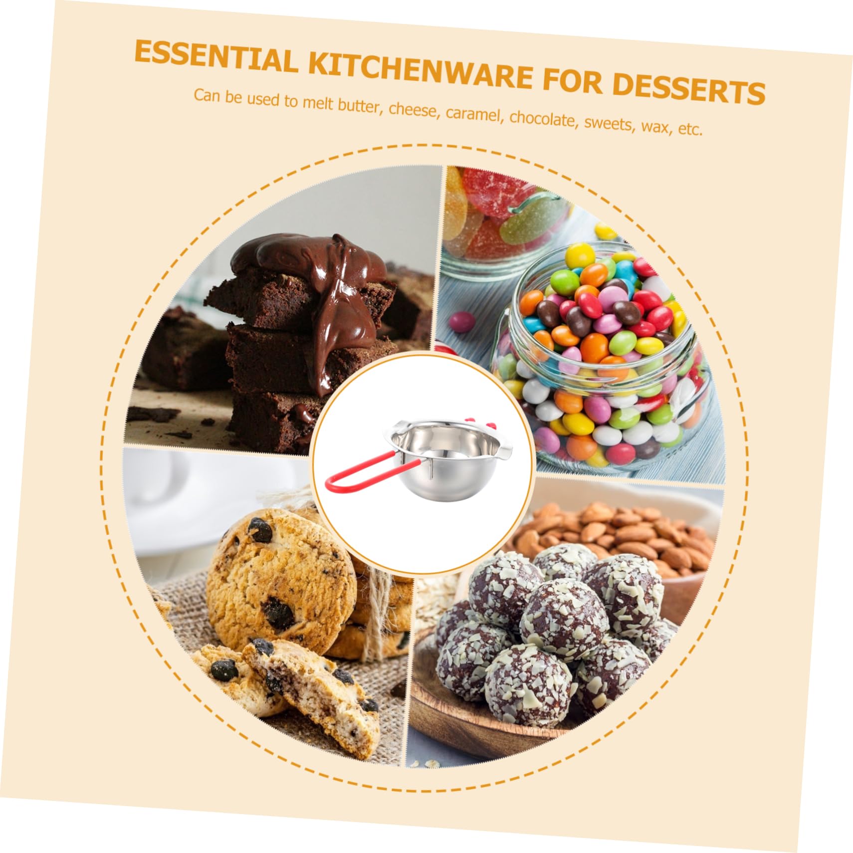 Cabilock 2pcs Cheese Melting Pot -scald Handle Double Boiler for Butter Chocolate Candle Heating for Kitchen and Baking Use