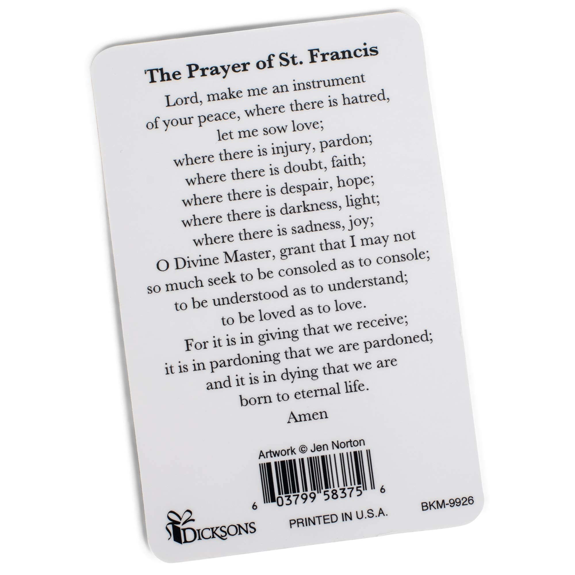 Dicksons St. Francis Prayer Card Pack of 12 - Image 3