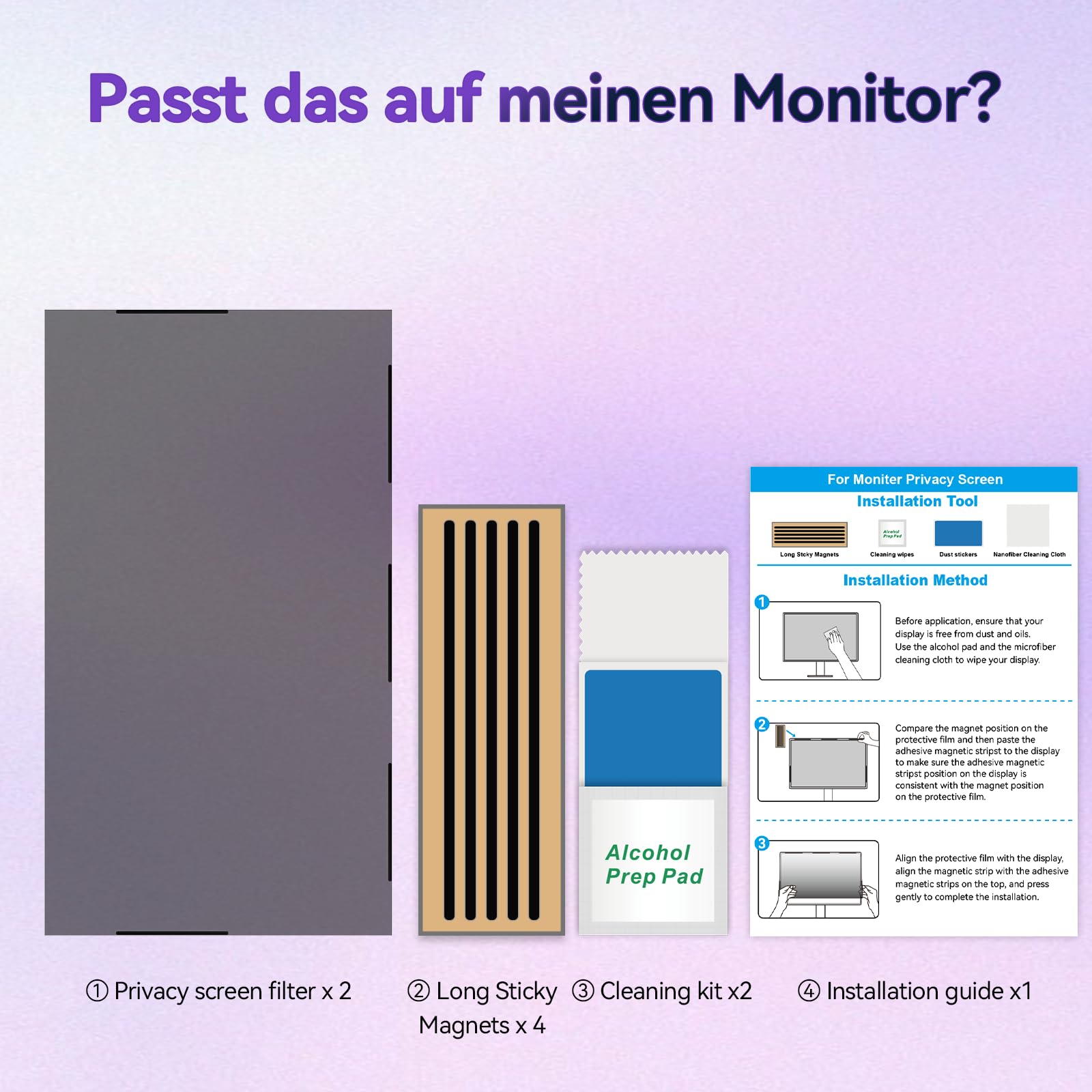 IPROKKO Filtro magnetico per la privacy da 27 pollici per monitor 16:9, rimovibile, anti-luce blu, antiriflesso, protezione schermo per schermo per Dell Acer Lenovo Asus da 27 pollici