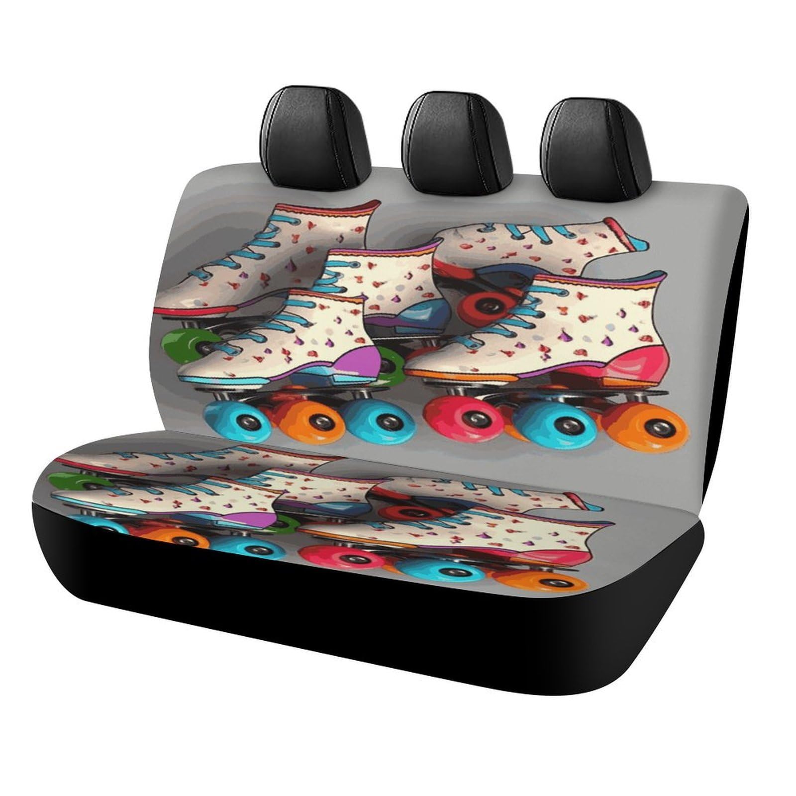 Funda de asiento trasero para coche y SUV duradera con patines de ruedas retro 8