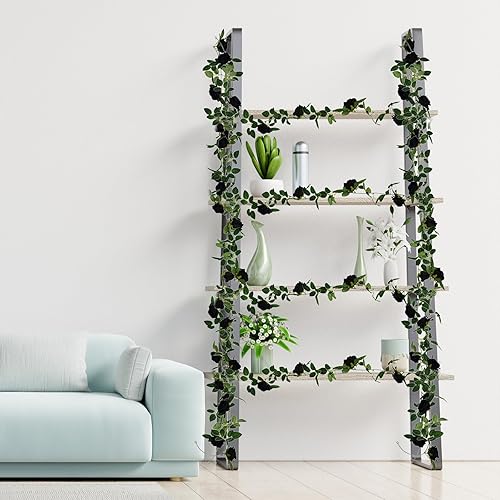 Miniatura 3 de Guirnalda de flores artificiales de seda con hojas verdes, guirnalda de Halloween para interiores, boda, fiesta, mesa, centro de mesa, decoración