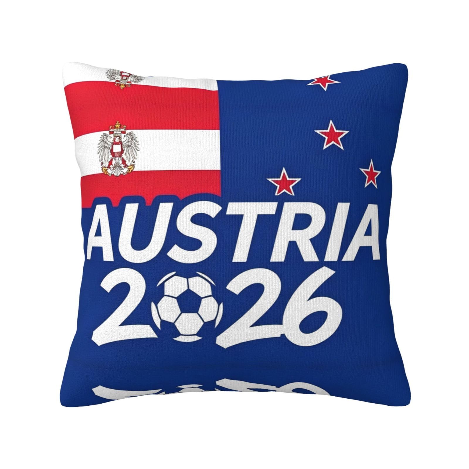 Austria-Flag Print Decorative Throw Pillow Covers for Sofa, Outdoor and World Cup Celebrations