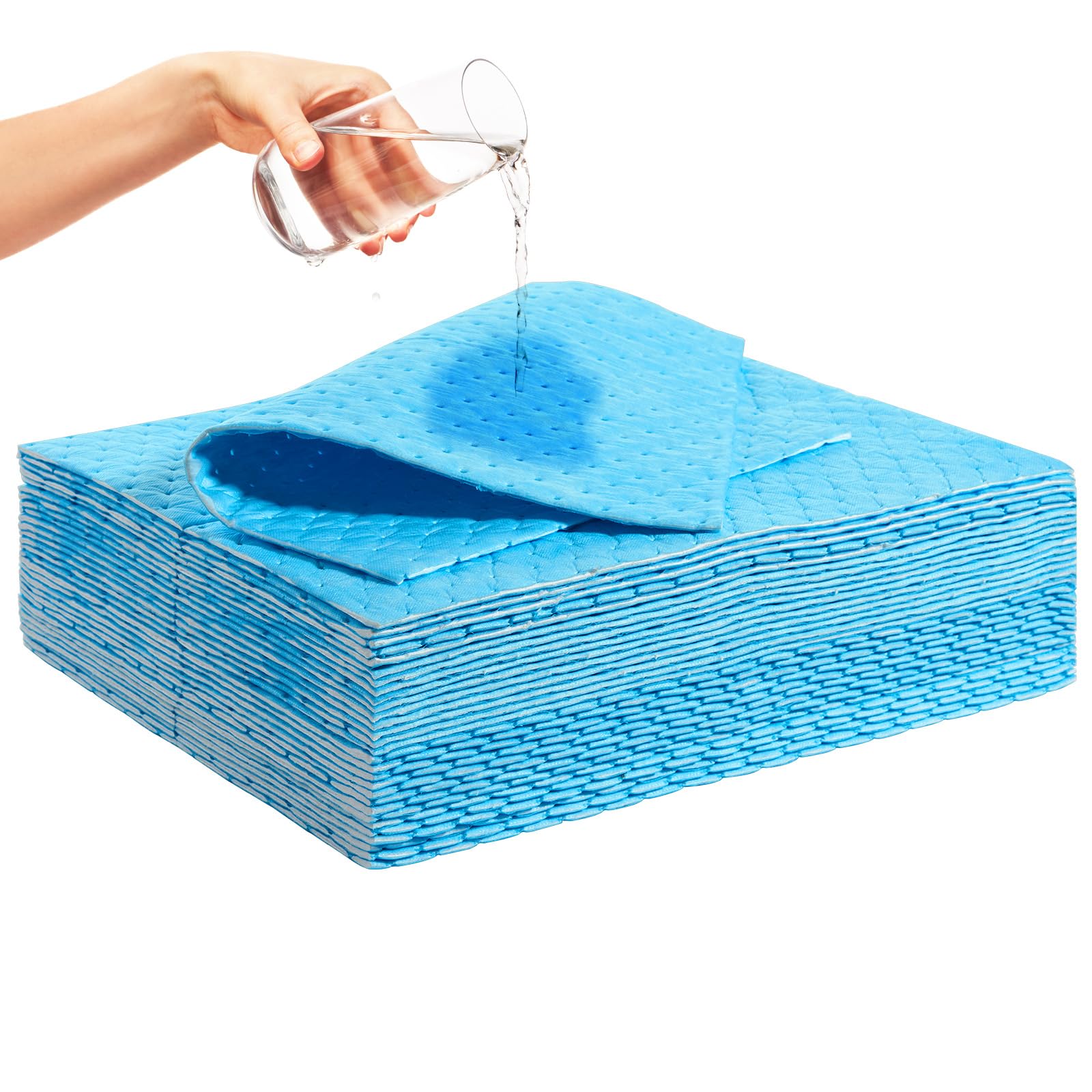 VEVOR Saugpads Wasserabsorbierende Matte 30 Stk 380x480x5 mm Polypropylen Blau 6 Gal