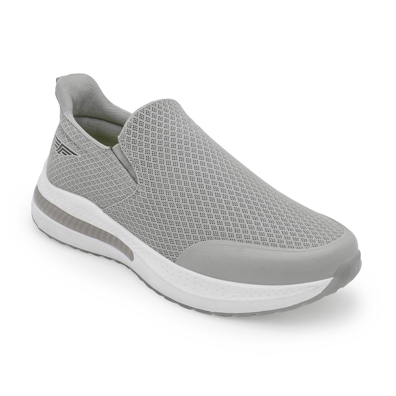 Men's Walking Shoes Light Grey Mesh Round Slipon Flexible Support-image-23