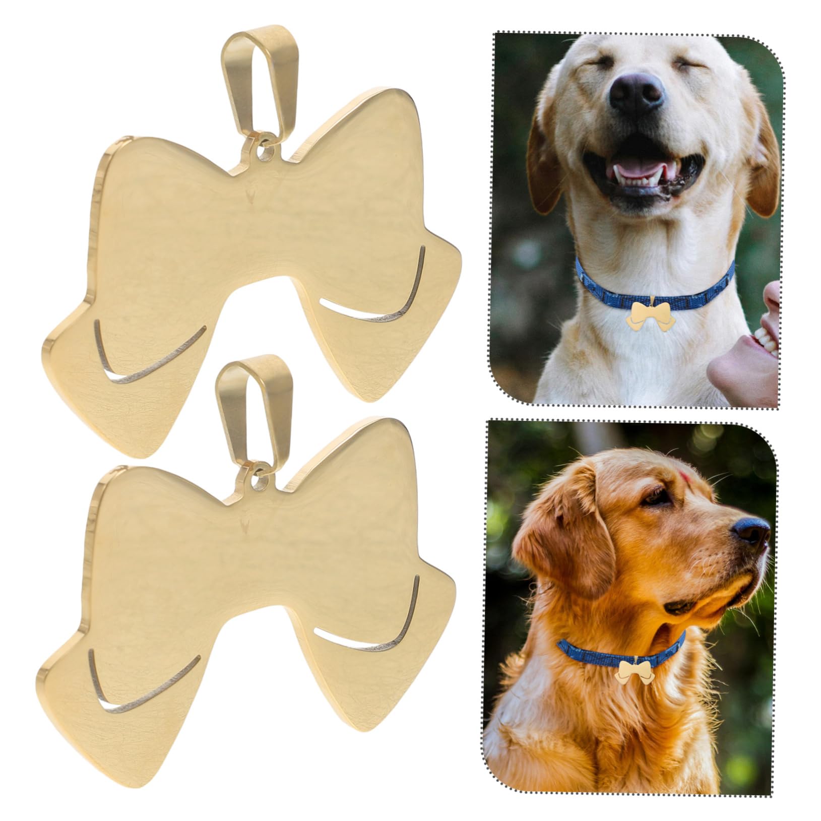 VANZACK Etiquetas De Identificación Perros Inoxidable Lazo Personalizable Mascotas Resistentes Rayones 5 Piezas X 4