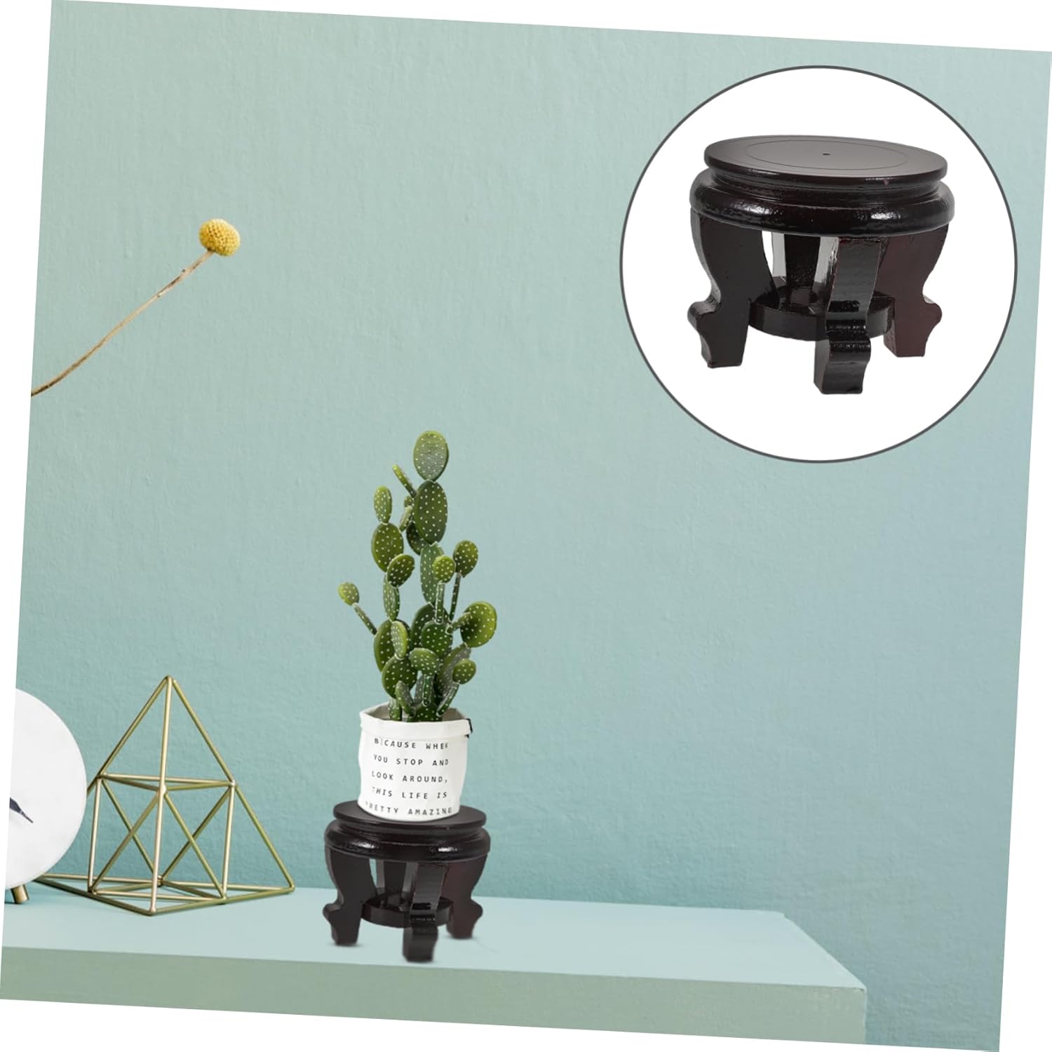 BESPORTBLE 2pcs Rustic Wooden Plant Stand Pedestal Display Stool for Flowerpots Use Sturdy and Lightweight Garden Plant Holder Capacity