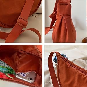 Fynarzel Mini Nylon Crossbody Bag - Lightweight Sling Purse With YKK Zippers (Beige) - View #2