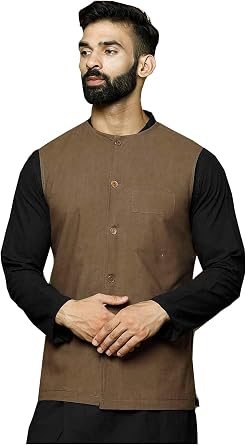 Elina fashion Mens Indian Cotton Nehru Jacket || Printed Bandhgala Jodhpuri Sleeve Less Waistcoat ONLY