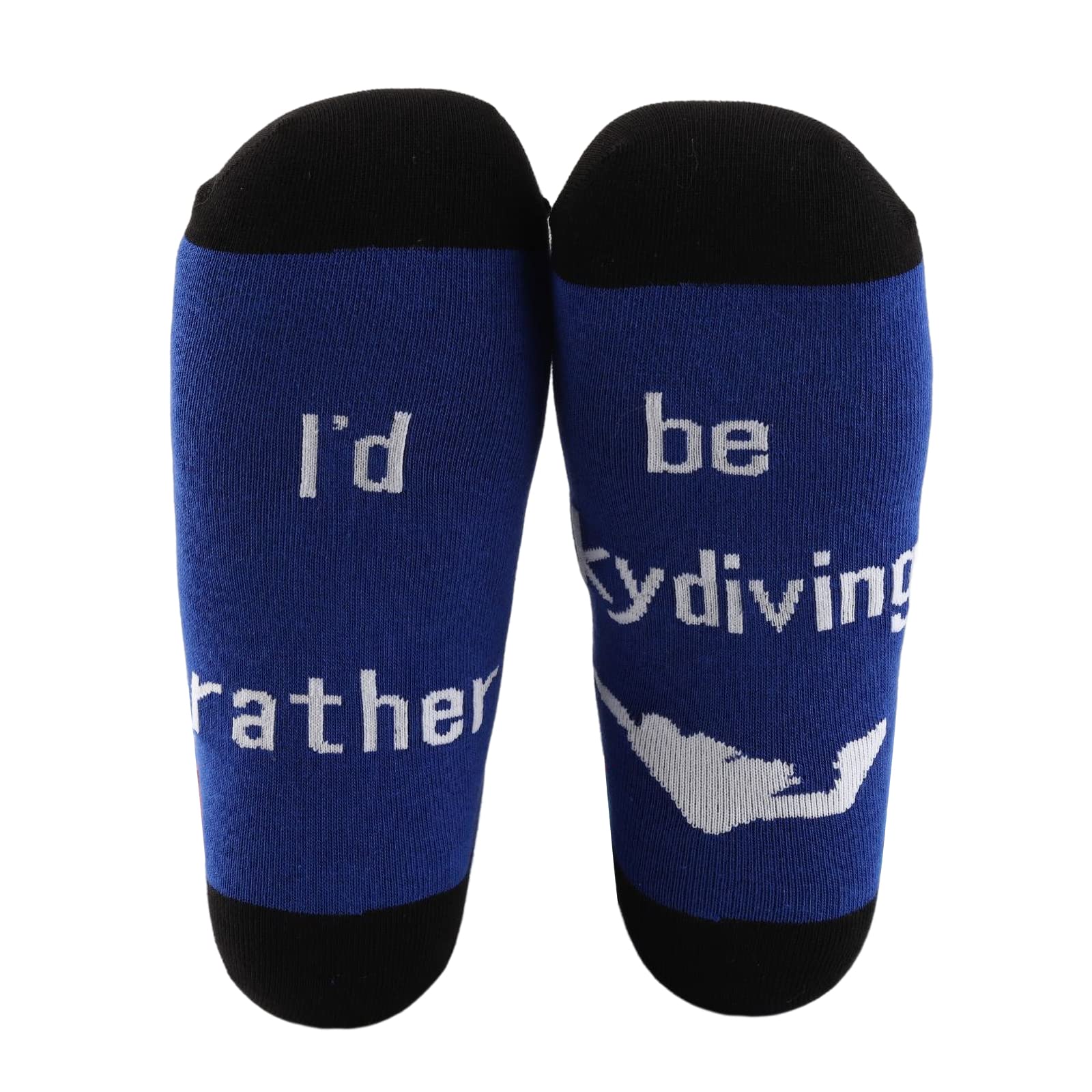 MBMSO Skydive Socks 2 Pairs - I'd Rather Be Skydiving Socks, Funny Gifts for Skydivers, Parachutists and Skydiving Lovers