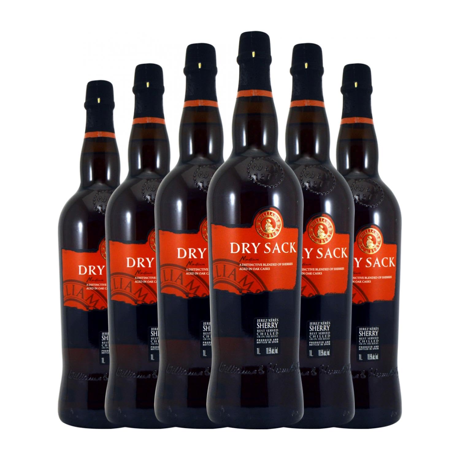 Williams & Humbert Dry Sack Medium Jerez-Xérès-Sherry 1 L Vino generoso (Caja de 6 Botellas de 1 L)