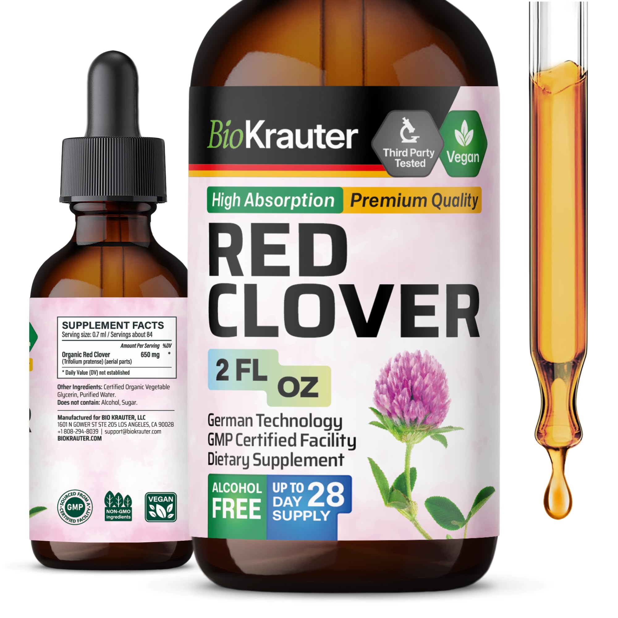 Amazon.com: BIO KRAUTER Red Clover Tincture - Red Clover Extract ...