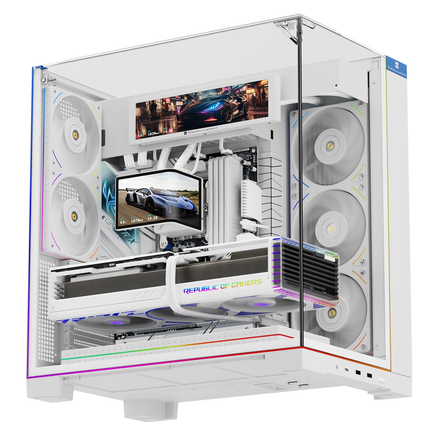 Thermalright TR Levita Vision 360 UB ARGB White - Refrigerador líquido para CPU (360 mm, AIO, pantalla curva 2K 60 Hz con resolución de 2400 x 1080, para AM5, Intel LGA1851/1700, pantalla 3D de 6,67