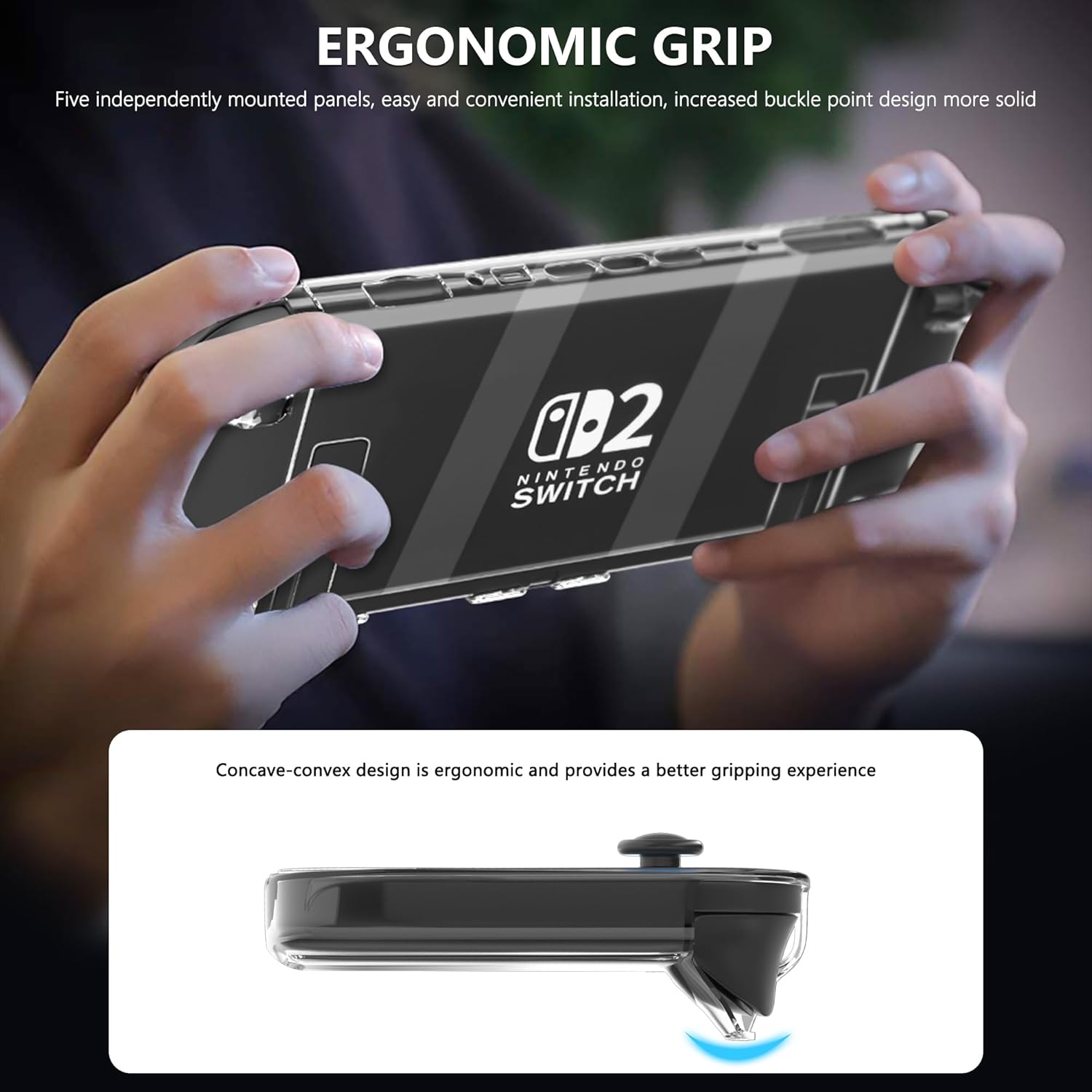 [Improved Easy Dockable Version] Clear Case for Nintendo Switch 2, FANPL Protective Cover for Switch 2 and JoyCon Controller - Strong and Durable, Not Easy to Fall Off - Image 6