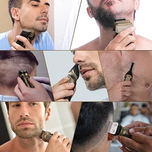 Miniatura 5 de Afeitadoras de lámina para hombres, recortadora de barba, maquinilla de afeitar eléctrica para hombres, kit de afeitado de cabello para cabeza