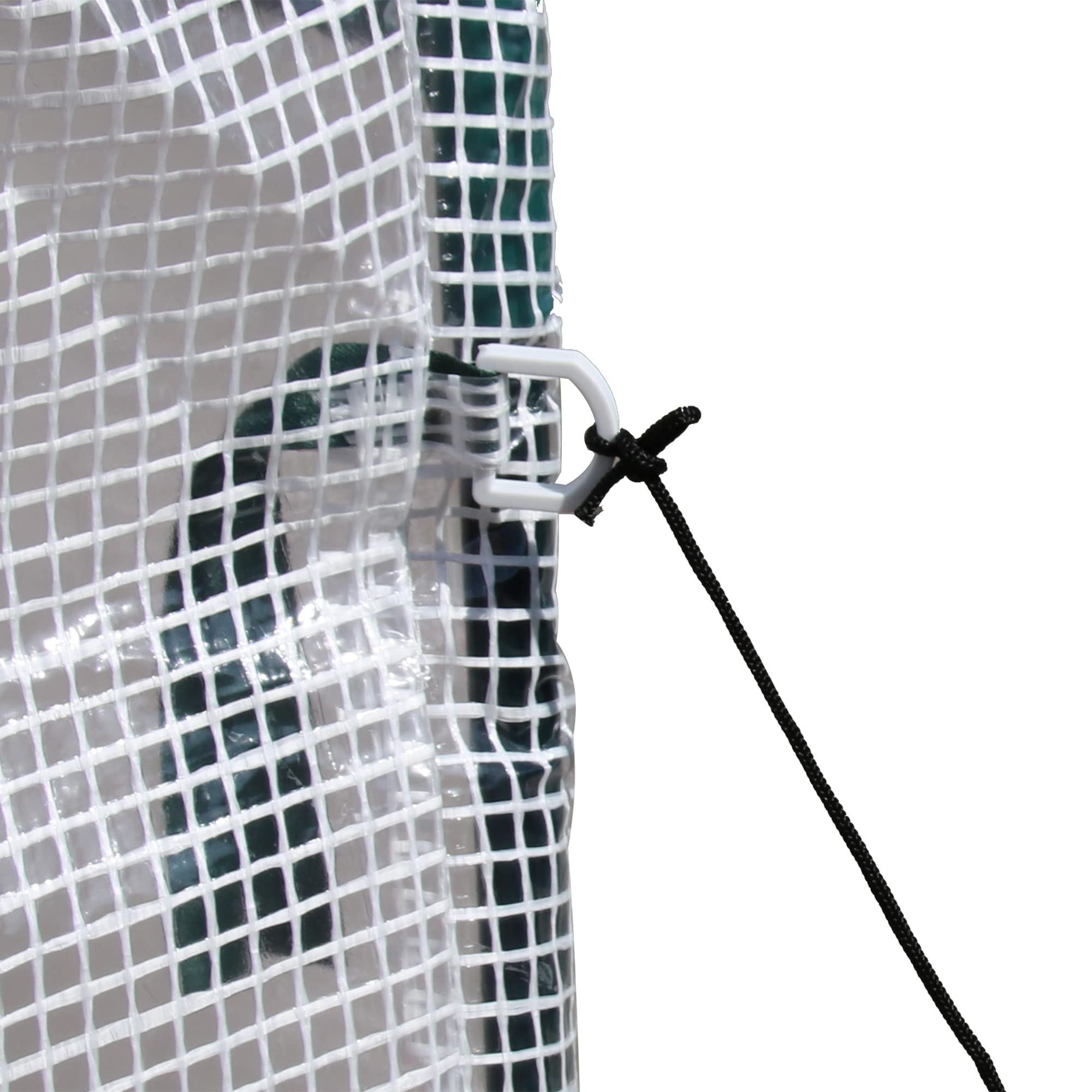 Outsunny Szklarnia ogrodowa z półką 2 poziomy dim. 1,43L x 1,43 l x 1,95H m Drzwi rozwijane ze stali PE o wysokiej gęstości 140 g/m² przezroczysta biała
