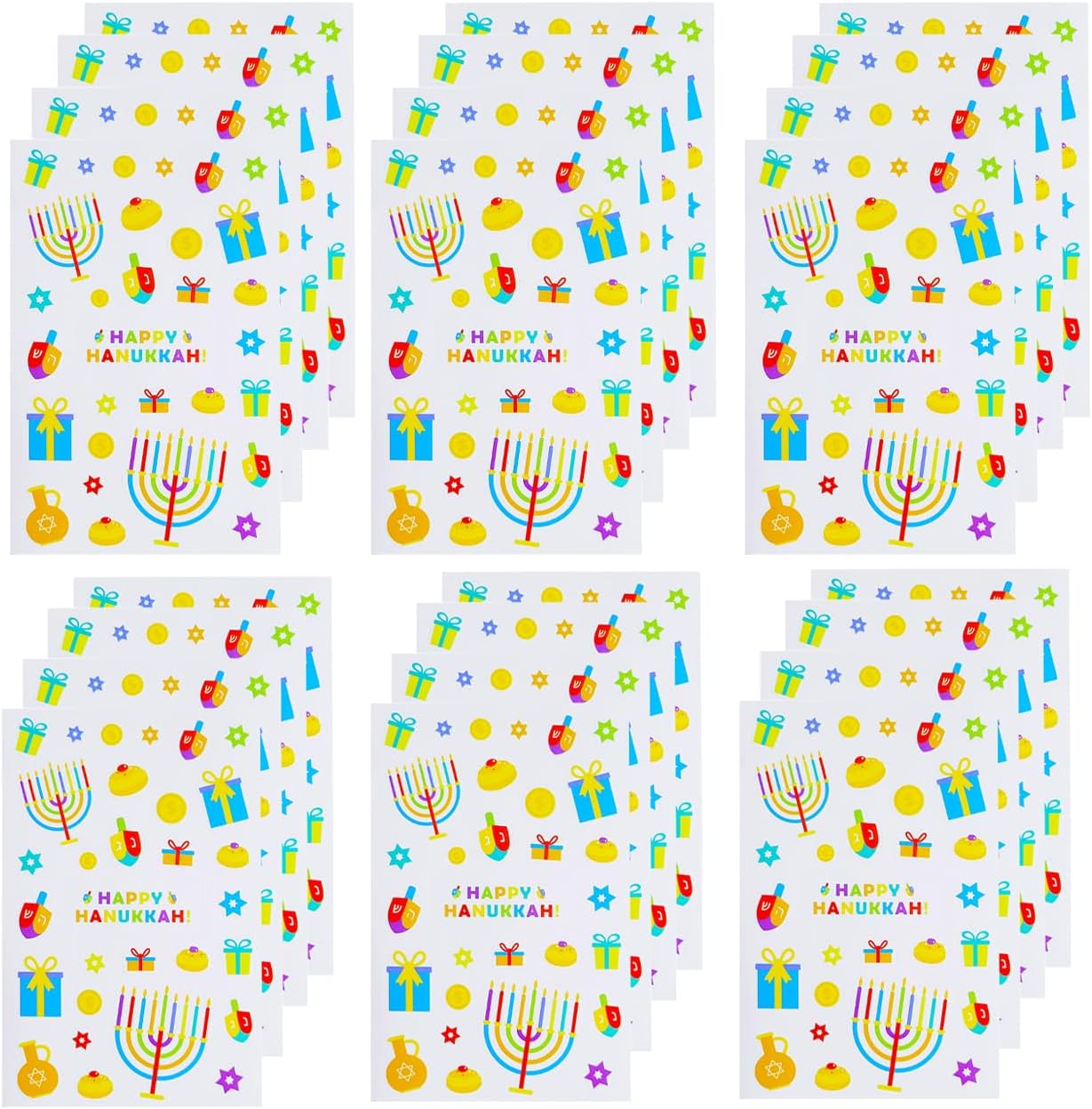 The Dreidel Company Hanukkah Stickers Sticker Pieces, Great for Arts and Crafts, Hanukkah Decoration, Party Favors, 360 Stickers (Style 4)
