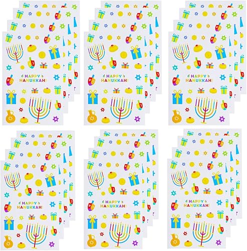 Miniatura 7 de The Dreidel Company Calcomanías de Hanukkah Piezas de Calcomanías, ideales para artes y manualidades, decoración de Hanukkah, recuerdos de fiesta,