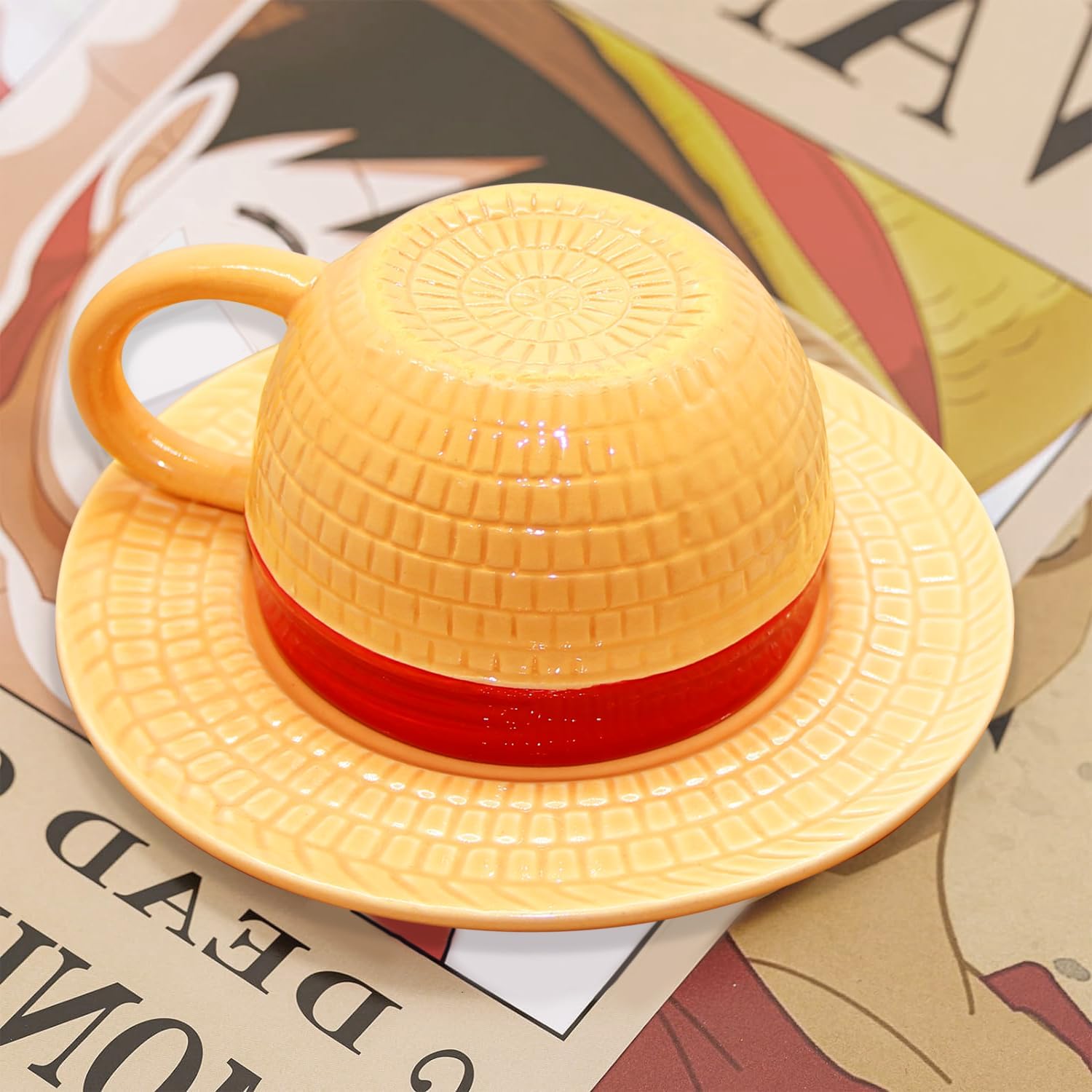 ZGFRTAY Straw Hat Ceramic Coffee, Anime Novelty Coffee Mugs