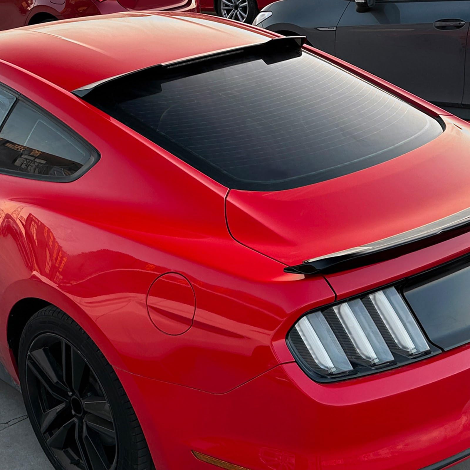 Alerón Trasero para Maletero de Ventana Trasera, Color Negro Brillante, Compatible con Ford Mustang MK6 2015-2022 2016 2017