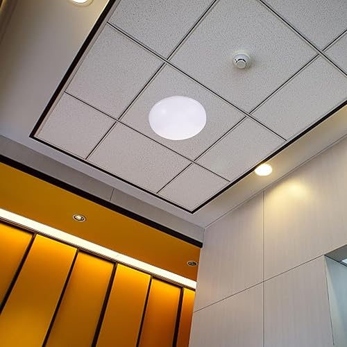 Miniatura 3 de USHOBE Pantalla de luz de techo de plástico para placa de techo, pantalla de vidrio de hongo de ópalo blanco para lámpara de techo, reemplazo para