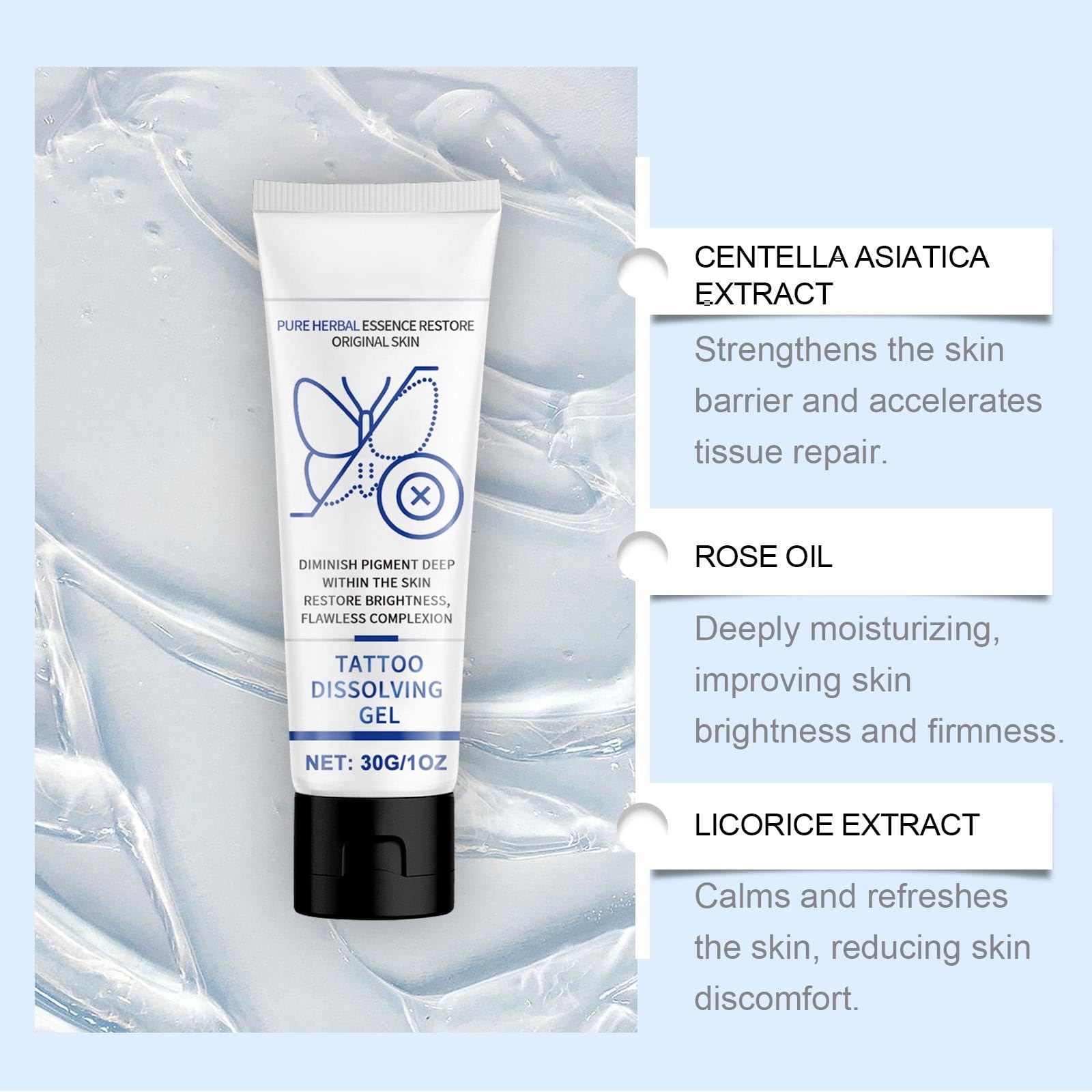 Taattoo Removal Creaam Fast And Effective Removal Absorption No Care Gel Gently Cleanses And Skin Moisturizing Skin Care Gel 30g/1oz — view 4
