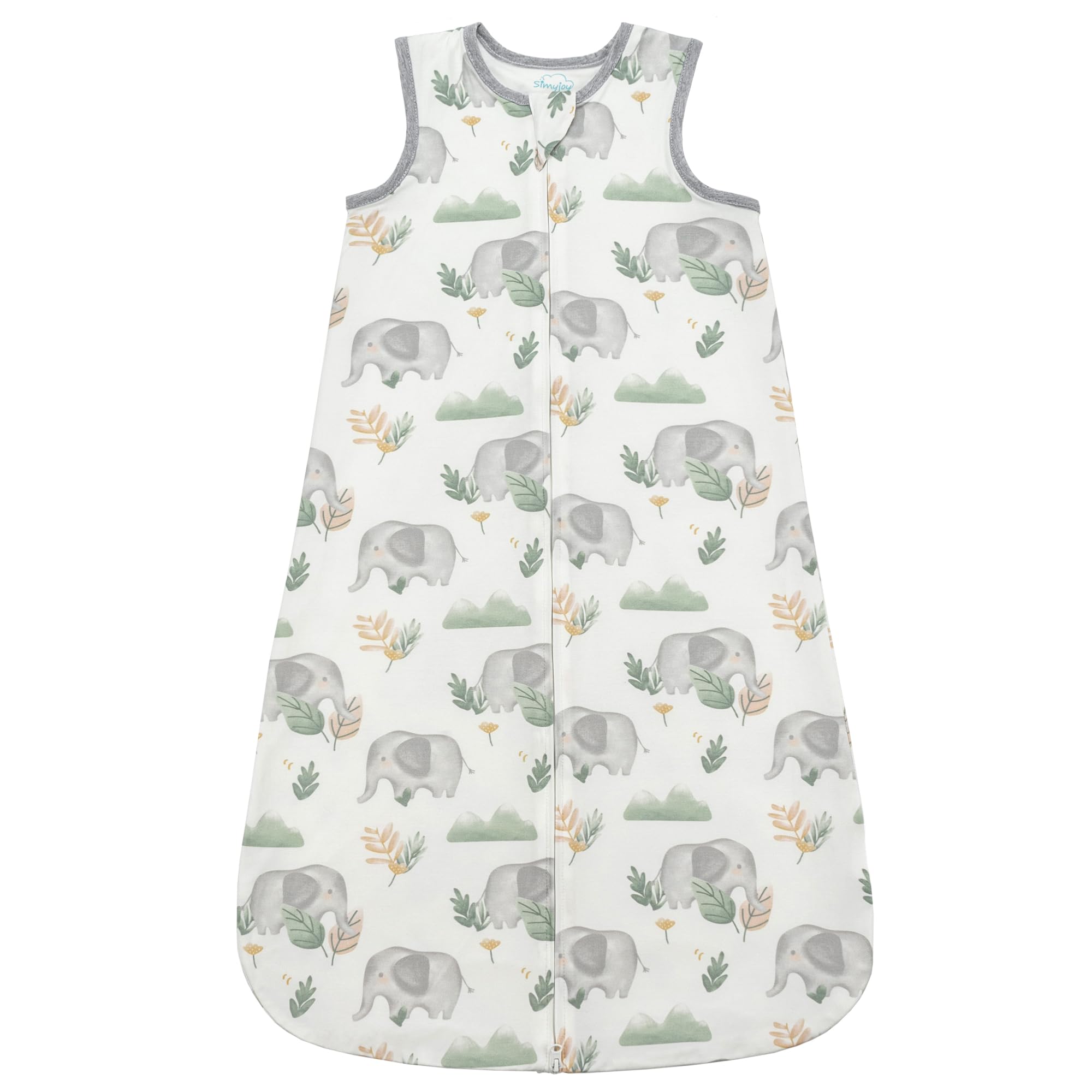 SIMYJOY Baby Sleeping Bag 1.0 Tog Bamboo Sleep Sack Newborn 6-12 Months Toddler Wearable Blanket with 2-Way Zipper, ElephantOEKO-TEX STANDARD 100