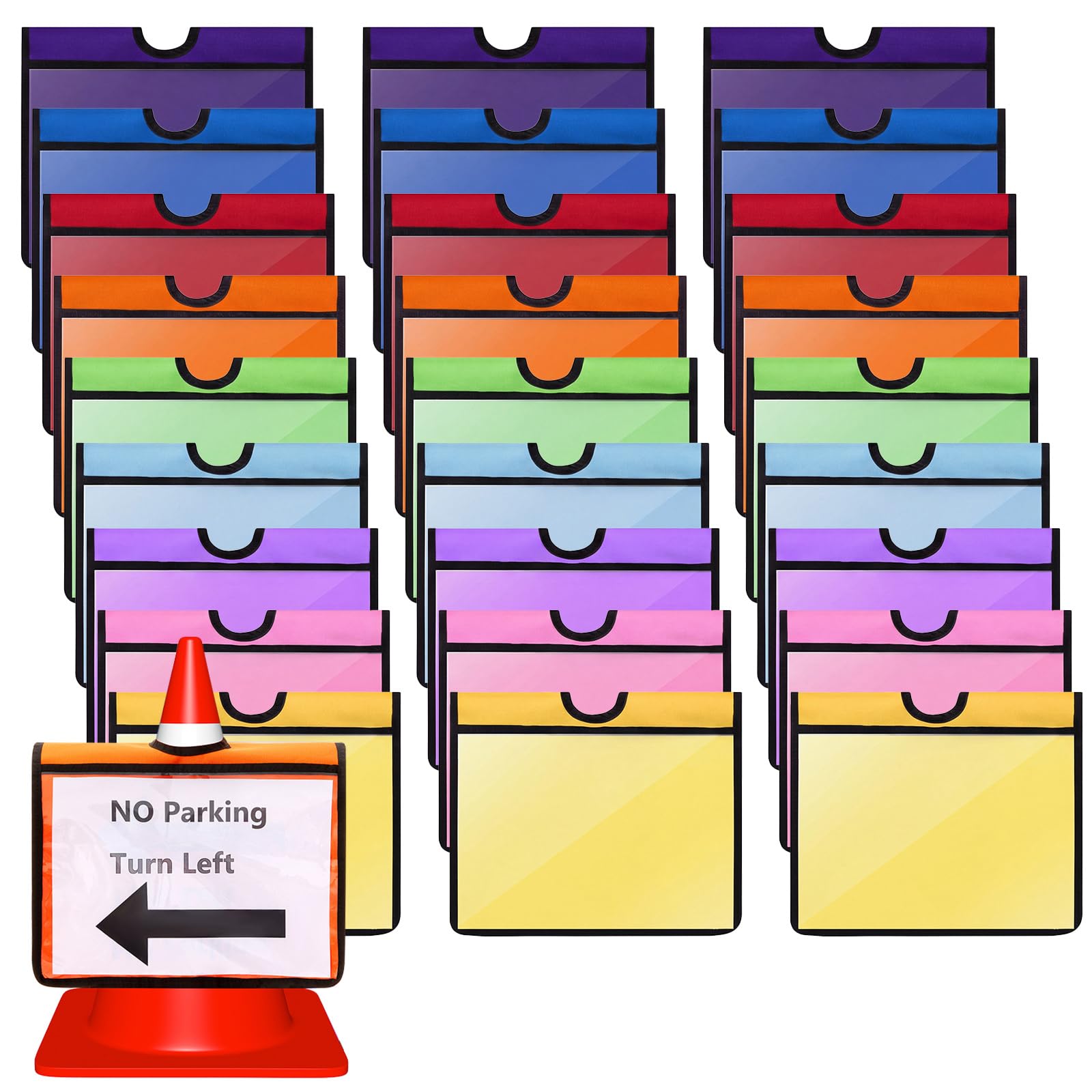 Amylove Set of 18 Traffic Cone Sleeve with Pockets, Multicolor — Amazon image 10